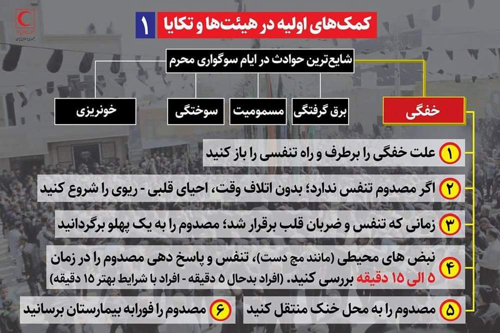کمک های اولیه در هیئت ها و تکایا